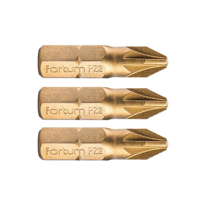 Bit készlet S2 titanium bevonattal PZ3x25mm 1/4″ 3 részes
