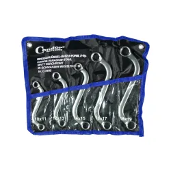 Önindító csillagkulcs készlet S alakú 10-19mm 5 részes