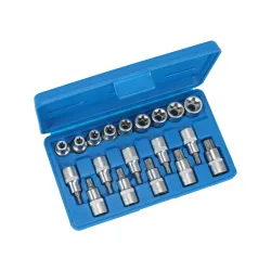 Torx bit dugókulcs és E-torx dugókulcs készlet 1/2″ T20-70, E10-24