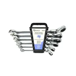 Csuklós racsnis csillag villáskulcs készlet 8-19mm 6 részes