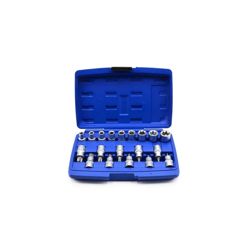 Torx dugókulcs készlet 1/2″ T20-70 E10-24 19 részes
