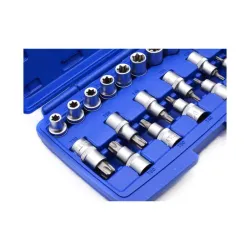 Torx dugókulcs készlet 1/2″ T20-70 E10-24 19 részes
