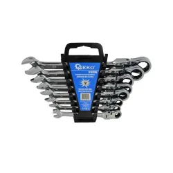 Csuklós racsnis csillag villáskulcs készlet 8-22mm 8 részes