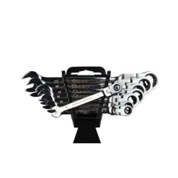Csuklós racsnis csillag villáskulcs készlet 8-22mm 8 részes
