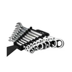 Csuklós racsnis csillag villáskulcs készlet 8-22mm 8 részes