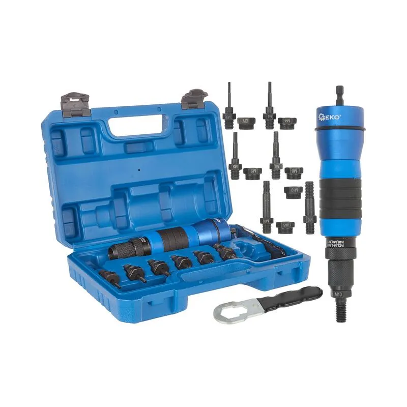 Szegecsanyahúzó adapter készlet fúrógéphez M3-M10 1/4″ 7 részes