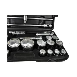 Dugókulcs készlet 6 lapú 3/4″, 1″ 21-65mm 26 részes