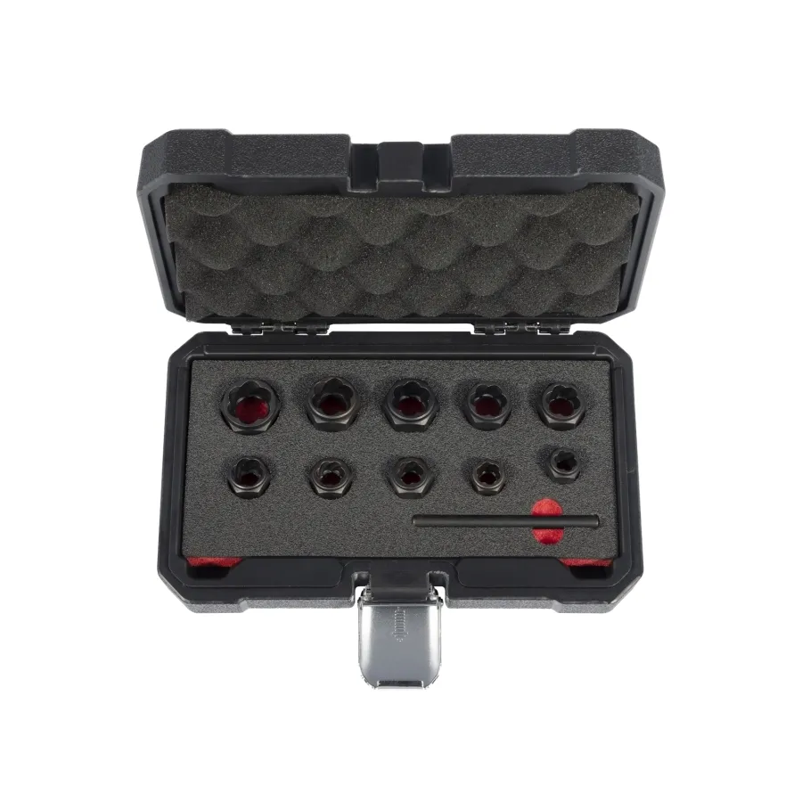 Sérült csavar leszedő készlet 3/8″ 9-19mm 10 részes