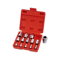 E-torx dugókulcs készlet E4-E24 1/4″, 3/8″, 1/2″ 14 részes