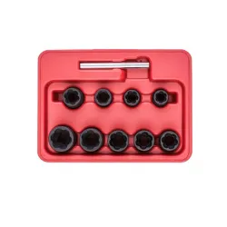 Sérült csavar és kerékőr leszedő készlet 10-19mm 3/8″ 10 részes