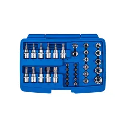 Torx bit és E-torx dugókulcs készlet 34 részes