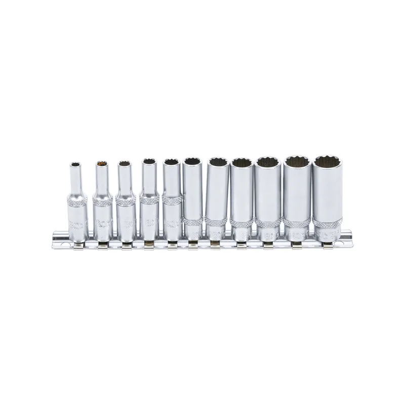 Hosszú dugókulcs készlet 12 szögű 4-13mm 1/4″ 11 részes