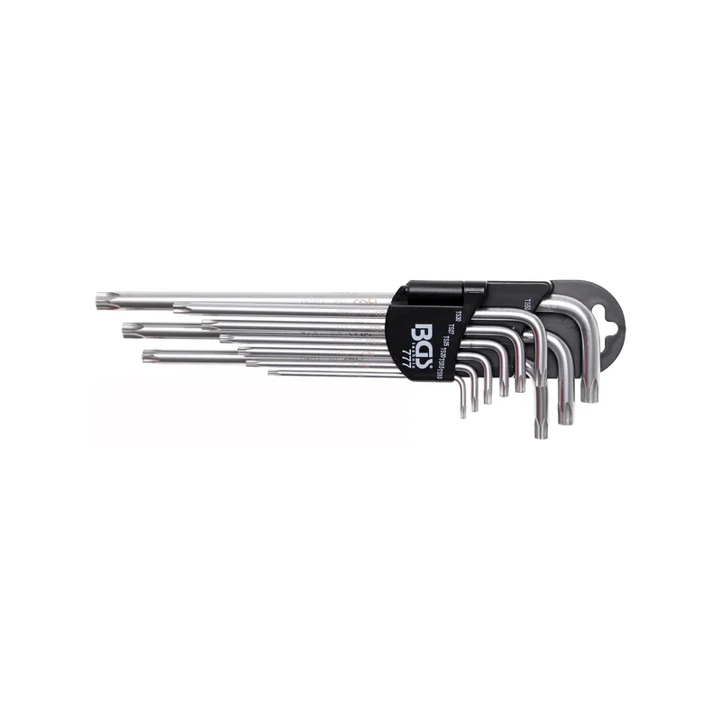 Hajlított furatos ötágú torx kulcs készlet TS10-TS50 9 részes