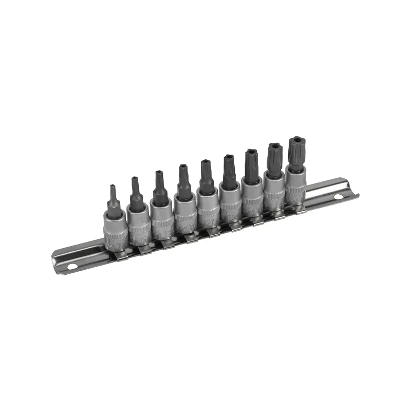 Ötágú furatos torx készlet T10-T50 1/4″ 9 részes
