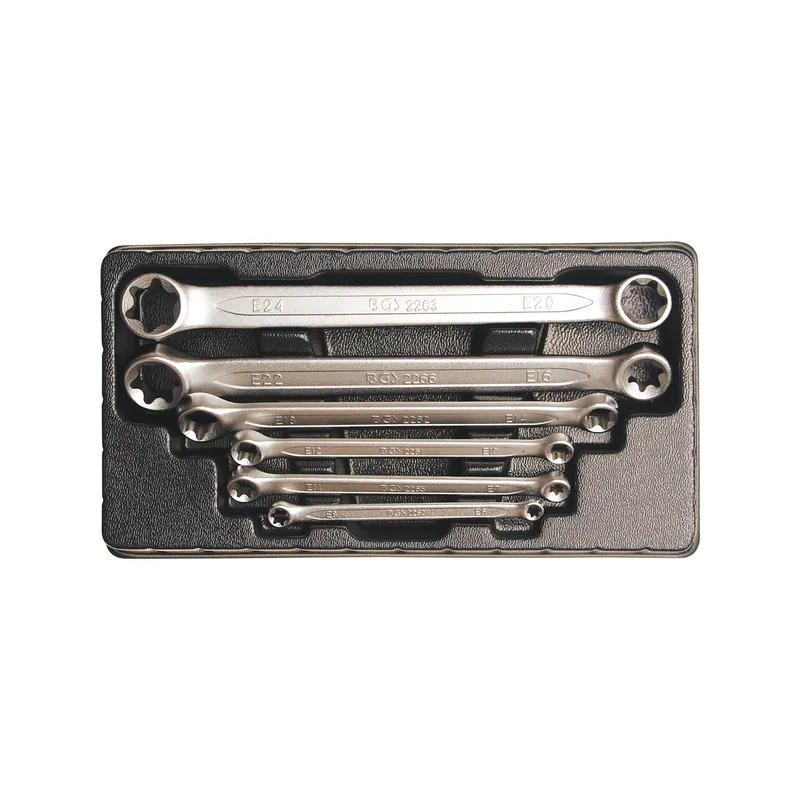 Tálcás E-torx csillagkulcs készlet 6 részes
