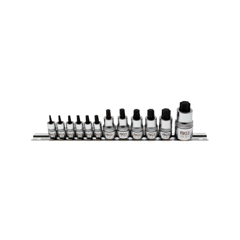 Extra rövid torx bit dugókulcs készlet T8-T60 12 részes
