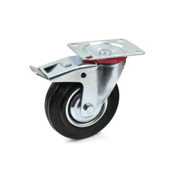 Forgó kerék fékkel acél/gumi 100kg 125mm