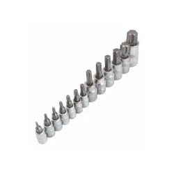 Torx bit dugókulcs készlet 1/4″, 3/8″, 1/2″ T10-T55 13 részes