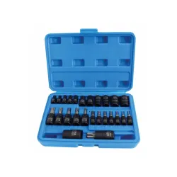 Torx bit dugókulcs és E-torx dugókulcs készlet 25 részes
