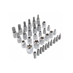 E-torx dugókulcs és torx bit dugókulcs készlet 34 részes