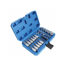 E-torx dugókulcs és torx bit dugókulcs készlet 34 részes
