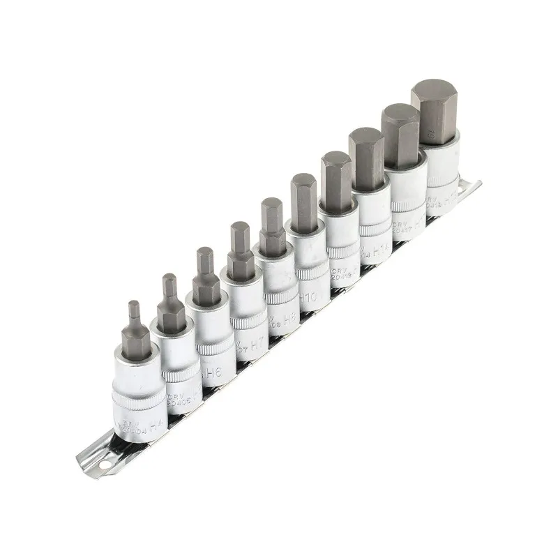 Imbusz bit dugókulcs készlet 4-19mm 1/2″ 10 részes