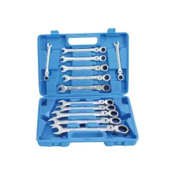 Csuklós racsnis csillag villáskulcs készlet 8-19mm 12 részes