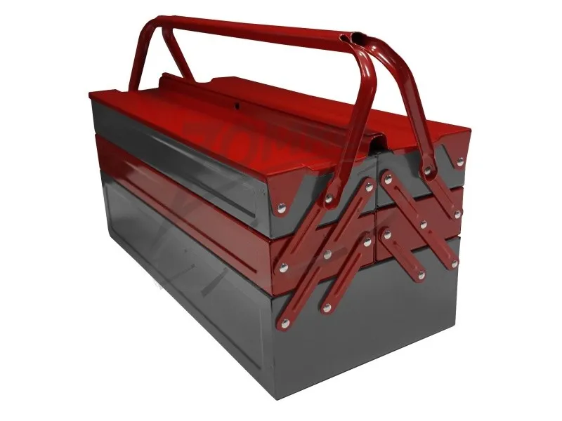 Fém szerszámos láda 530x200x200 5 rekesz