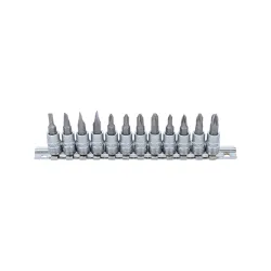 Csavarhúzó bit dugókulcs készlet 1/4″ 12 részes