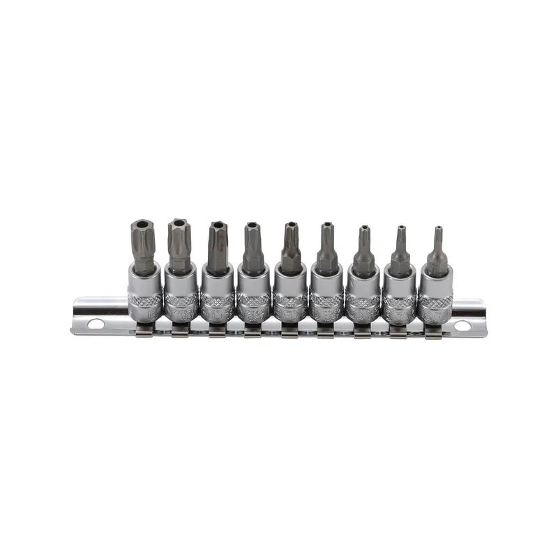 Furatos torx bit dugókulcs készlet 1/4″ T10-T50 9 részes