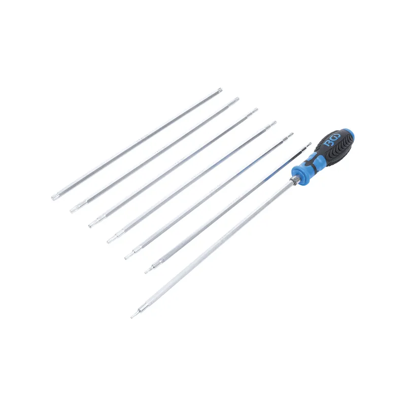 Cserélhető szárú furatos torx csavarhúzó készlet 8 részes
