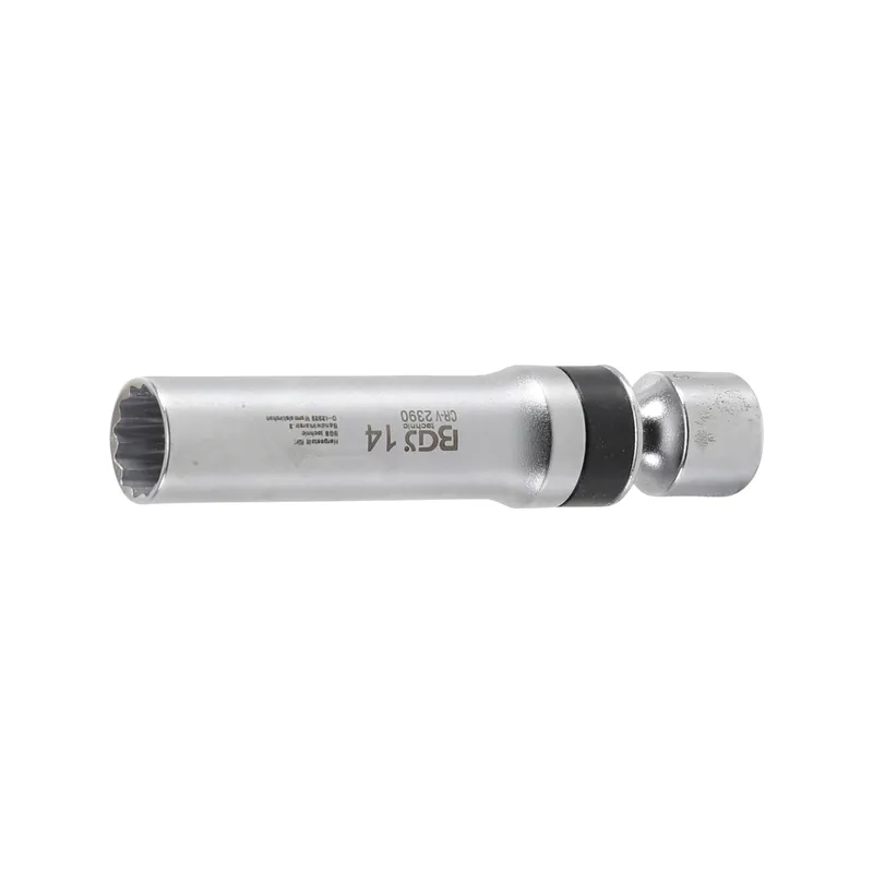 Csuklós gyertyakulcs tartórugóval 14mm 12 szögű 3/8″