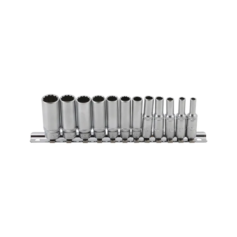 Hosszú dugókulcs készlet colos méret 12 szögű 1/4″ 12 részes