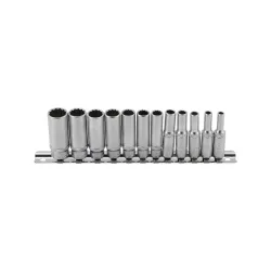 Hosszú dugókulcs készlet colos méret 12 szögű 1/4″ 12 részes