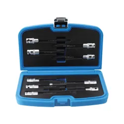 Speciális bitfej készlet hengerfej csavarokhoz 1/2″ 9 részes