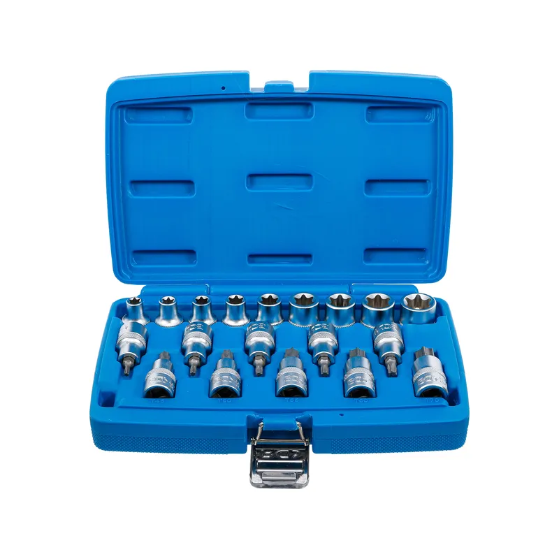 E-torx és torx bit dugókulcs készlet 1/2″ E10-E24 / T20-70