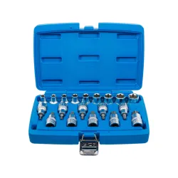 E-torx és torx bit dugókulcs készlet 1/2″ E10-E24 / T20-70