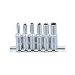 Hosszú E-torx dugókulcs készlet E4-E10 1/4″ 6 részes
