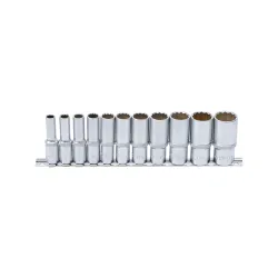 Dugókulcs készlet hosszú colos méret 12 szögű 3/8″ 11 részes