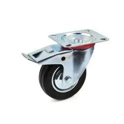 Forgó kerék fékkel acél/gumi 70kg 100mm