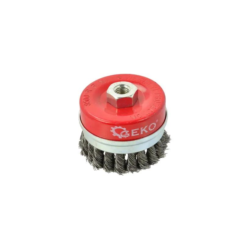 Fazékkefe sodrott acél erősített befogással 100mm M14