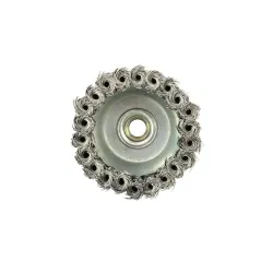 Fazékkefe sodrott acél erősített befogással 100mm M14