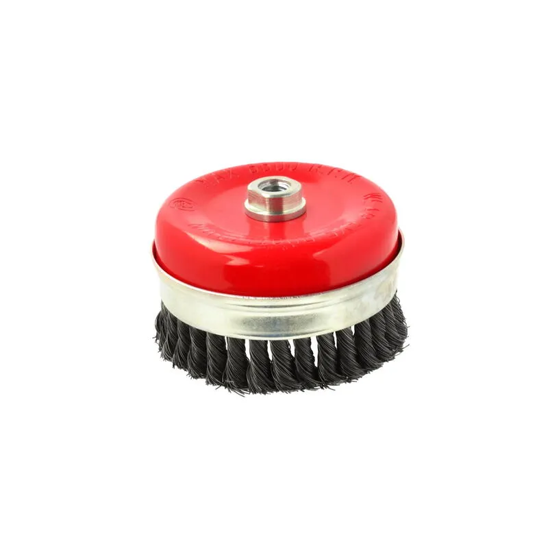 Fazékkefe sodrott acél erősített befogással 125mm M14