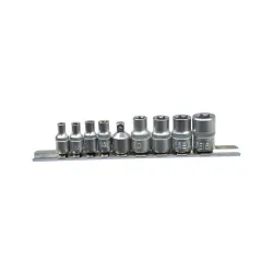 E-torx dugókulcs készlet 1/4″, 3/8″ E5-E16 9 részes