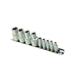 E-torx dugókulcs készlet 1/4″, 1/2″ E4-E16 10 részes