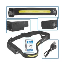 Akkumulátoros fejlámpa COB LED 1200mAh 350lm