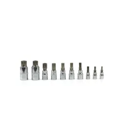 XZN bit dugókulcs készlet 1/4″, 3/8″, 1/2″ M4-M18 10 részes