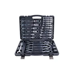 Csuklós racsnis csillag villáskulcs készlet 6-32mm 22 részes