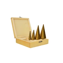 Lépcsős lemezfúró készlet HSS TiN 4-39mm 4 részes